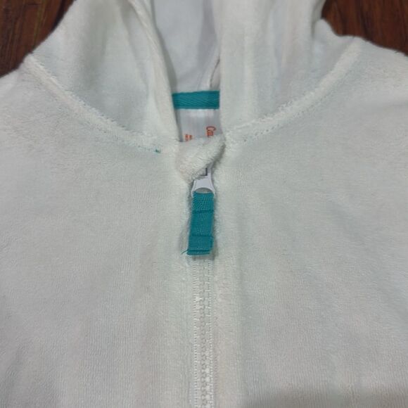 NWT Cat & Jack XS/S White Cover Up Top Full Zip Kangaroo Pockets Long Sleeve - Picture 6 of 7